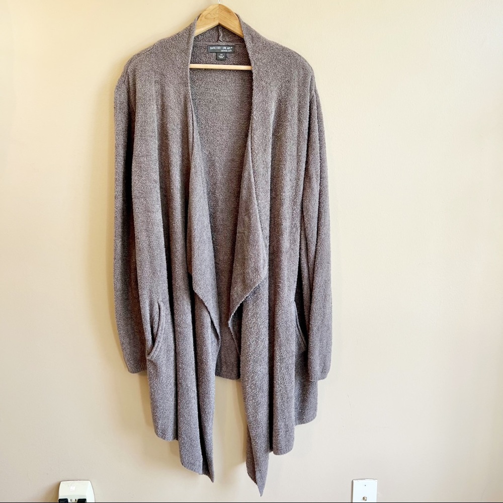 BAREFOOT DREAMS Taupe Cozychic Lite Island Wrap Cardigan size 2X MSRP $110 - Picture 2 of 9